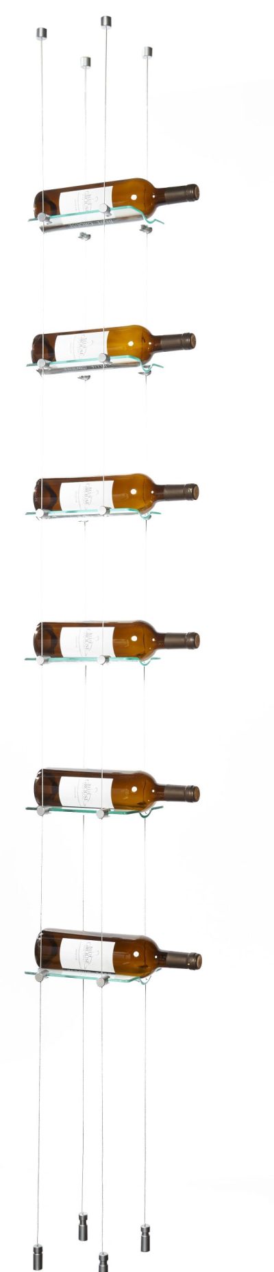 6 Bottle Float Cable Wine Racking Display Kit